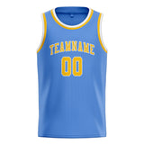 Custom Light Blue & Gold Colors Design Sports Basketball Jersey
