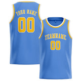 Custom Light Blue & Gold Colors Design Sports Basketball Jersey