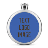 Custom Sky Blue Brown Hip Flask