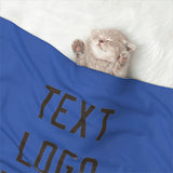 Custom Sky Blue Brown Pet Blanket