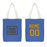 Custom Sky Blue Yellow Canvas Tote Bag