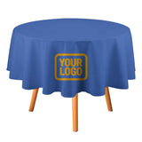 Custom Sky Blue Yellow Round Table Cloth