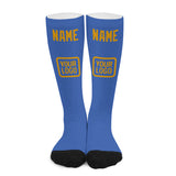 Custom Sky Blue Yellow Knee-High Sock
