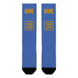 Custom Sky Blue Yellow Knee-High Sock