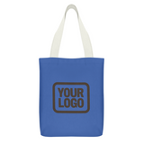 Custom Sky Blue Yellow Canvas Tote Bag