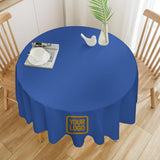 Custom Sky Blue Yellow Round Table Cloth