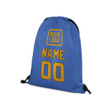 Custom Sky Blue Yellow Drawstring Bag