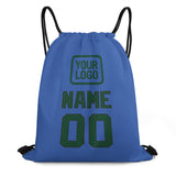 Custom Sky Blue Green Drawstring Bag