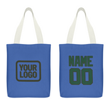 Custom Sky Blue Green Canvas Tote Bag