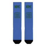 Custom Sky Blue Green Knee-High Sock