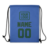 Custom Sky Blue Green Drawstring Bag