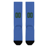 Custom Sky Blue Green Knee-High Sock