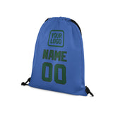 Custom Sky Blue Green Drawstring Bag