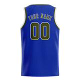 Custom Sky Blue & Olive Colors Design Sports Basketball Jersey