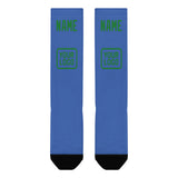 Custom Sky Blue Emerald Green Knee-High Sock