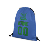 Custom Sky Blue Emerald Green Drawstring Bag