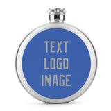 Custom Sky Blue Gray Hip Flask