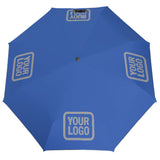 Custom Sky Blue Gray Automatic Umbrella