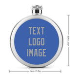 Custom Sky Blue Gray Hip Flask