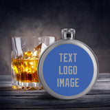 Custom Sky Blue Gray Hip Flask