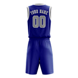 Custom Sky Blue Gray Basketball Set