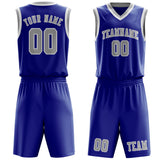 Custom Sky Blue Gray Basketball Set