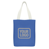 Custom Sky Blue Dark Grey Canvas Tote Bag
