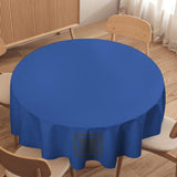 Custom Sky Blue Dark Grey Round Table Cloth