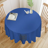 Custom Sky Blue Dark Grey Round Table Cloth