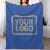 Custom Sky Blue Gray Blanket