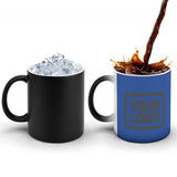 Custom Sky Blue Dark Grey Magic Mug