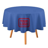Custom Sky Blue Red Round Table Cloth