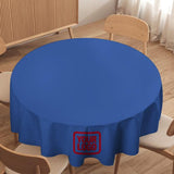 Custom Sky Blue Red Round Table Cloth