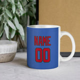 Custom Sky Blue Red Mug