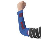 Custom Sky Blue Red Arm Sleeve