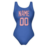 Custom Sky Blue Light Pink Swimsuit