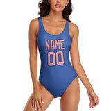 Custom Sky Blue Light Pink Swimsuit