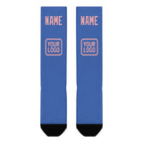 Custom Sky Blue Light Pink Knee-High Sock