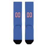Custom Sky Blue Light Pink Knee-High Sock