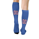 Custom Sky Blue Light Pink Knee-High Sock