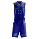 Custom Sky Blue Light Blue Basketball Set