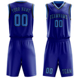 Custom Sky Blue Light Blue Basketball Set
