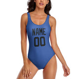 Custom Sky Blue Black Swimsuit