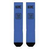 Custom Sky Blue Black Knee-High Sock