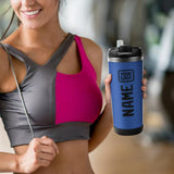 Custom Sky Blue Black Stainless Steel Water Cup