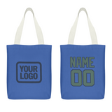 Custom Sky Blue Blue Green Canvas Tote Bag