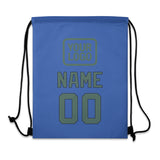 Custom Sky Blue Blue Green Drawstring Bag