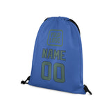 Custom Sky Blue Blue Green Drawstring Bag