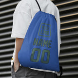 Custom Sky Blue Blue Green Drawstring Bag