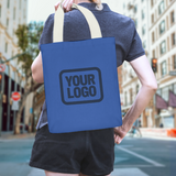 Custom Sky Blue Blue Green Canvas Tote Bag